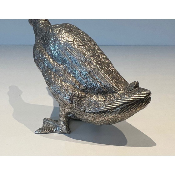 Image 1 of Vintage silver-plated bronze duck, 1970