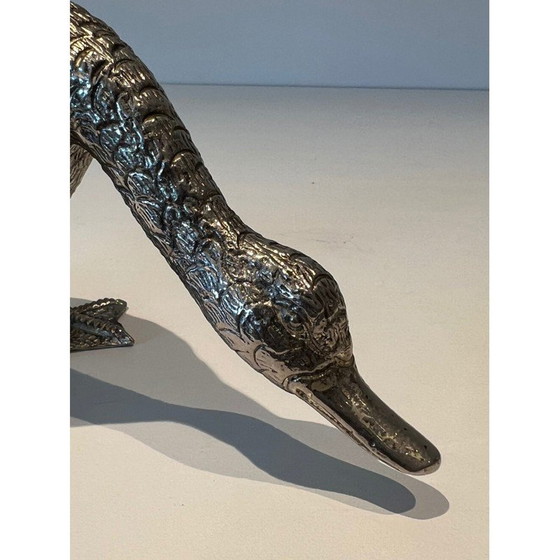 Image 1 of Vintage silver-plated bronze duck, 1970