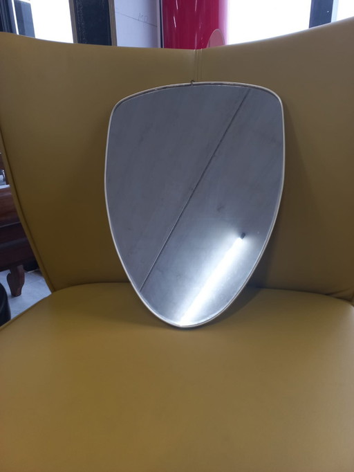 Vintage 50Ies Oval Mirror With 'Golden Edge'.