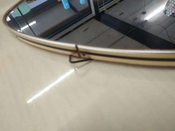 Image 1 of Vintage 50Ies Oval Mirror With 'Golden Edge'.