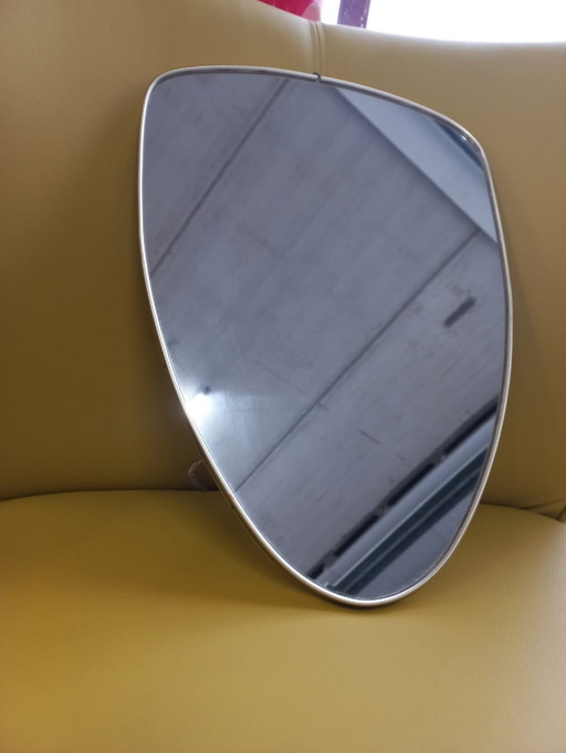 Vintage 50Ies Oval Mirror With 'Golden Edge'.