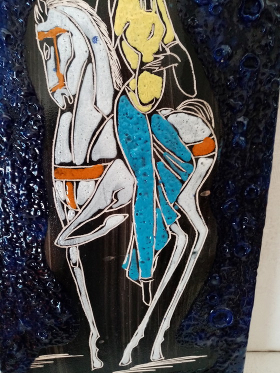 Image 1 of Large Italian Ceramic Wall Plaque/San Marino 60S