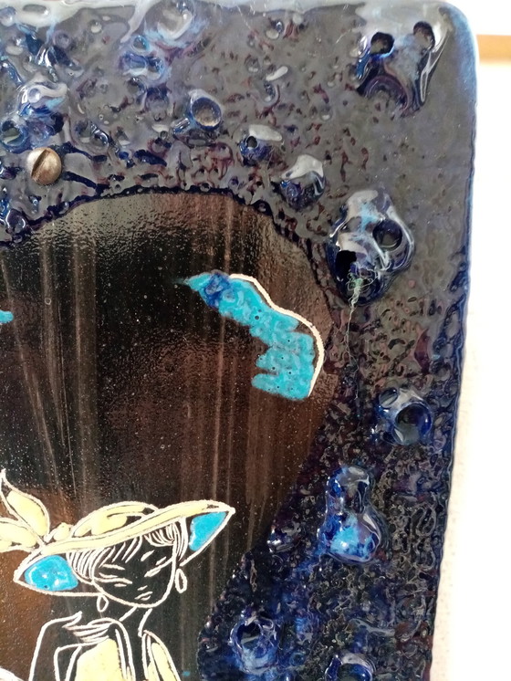 Image 1 of Large Italian Ceramic Wall Plaque/San Marino 60S