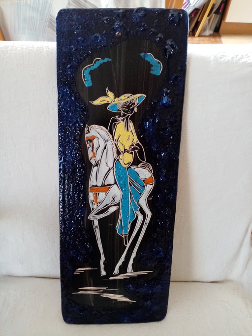 Large Italian Ceramic Wall Plaque/San Marino 60S
