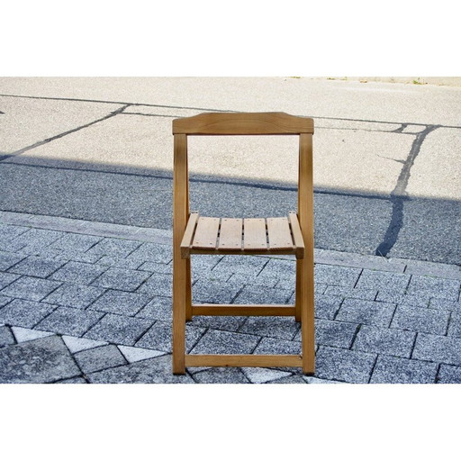 Trieste vintage folding chair in pine by Aldo Jacober