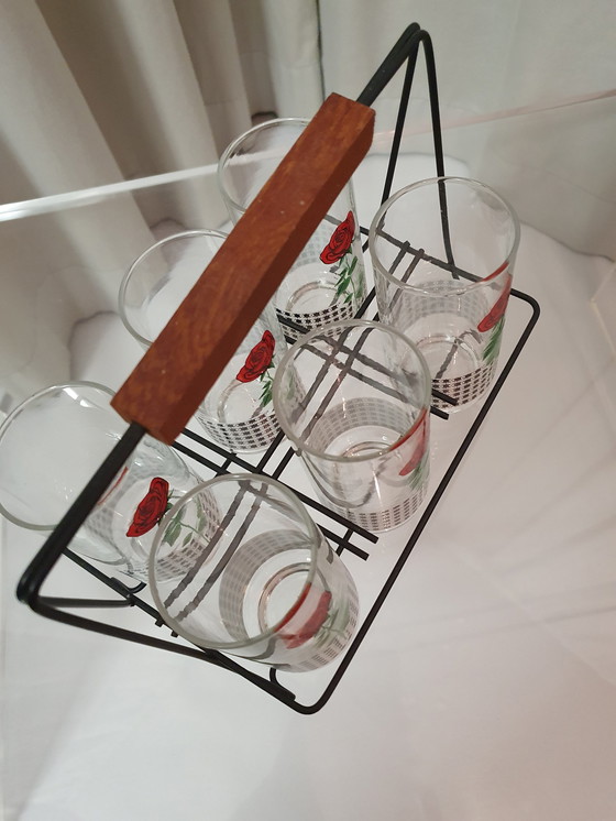 Image 1 of 6 bicchieri con supporto metà secolo anni &#39;60