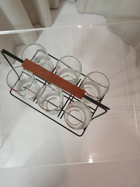 Image 1 of 6 bicchieri con supporto metà secolo anni &#39;60