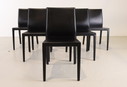 6 sedie da pranzo in pelle nera Cattelan Italia