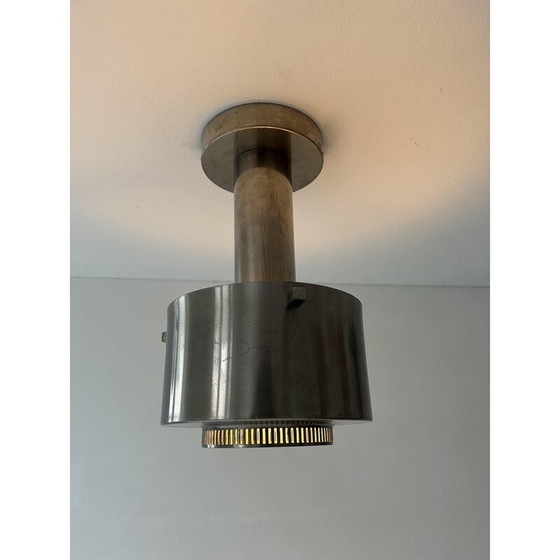 Image 1 of Lampadario vintage in metallo cromato, Francia 1940