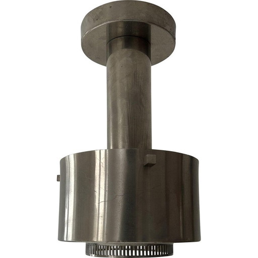 Vintage chrome-plated metal chandelier, France 1940