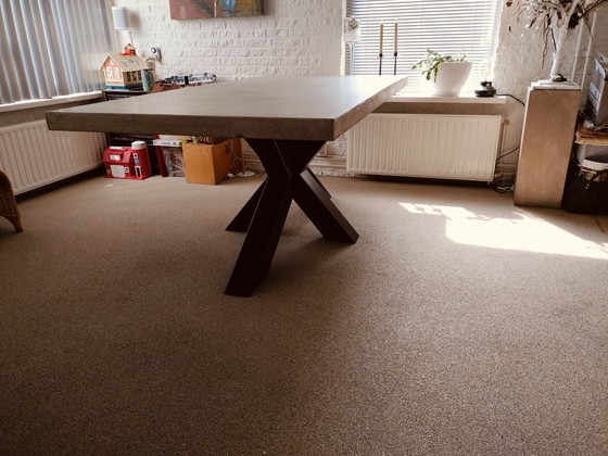 Image 1 of Table With Concrete Look Top