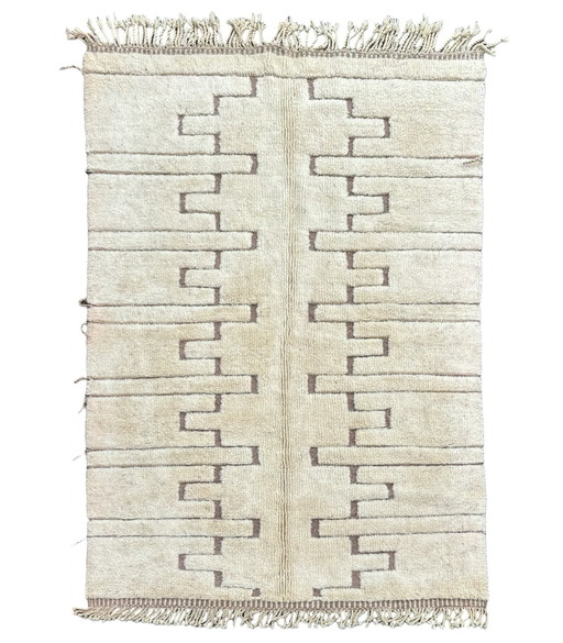 "Tula" - Modern White Moroccan Wool Rug - 180x280 cm