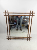 Large vintage faux bamboo mirror from Italy