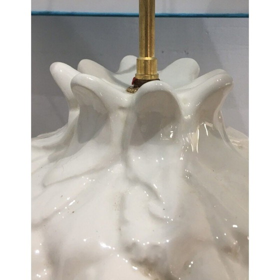 Image 1 of Vintage pineapple lamp in cream ceramic, Italy 1970