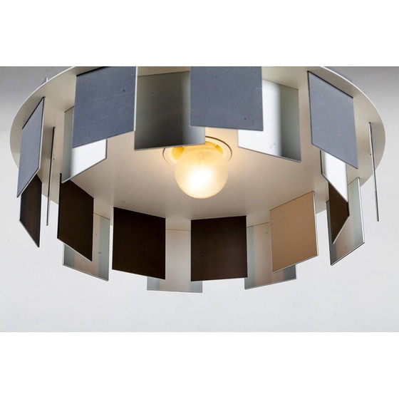 Image 1 of Lampada a sospensione vintage danese in metallo grigio e bianco, 1960