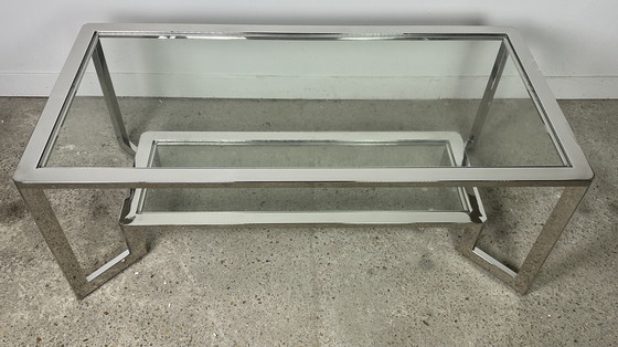Image 1 of Rectangular Chromed Coffee Table 70'S Vintage Style