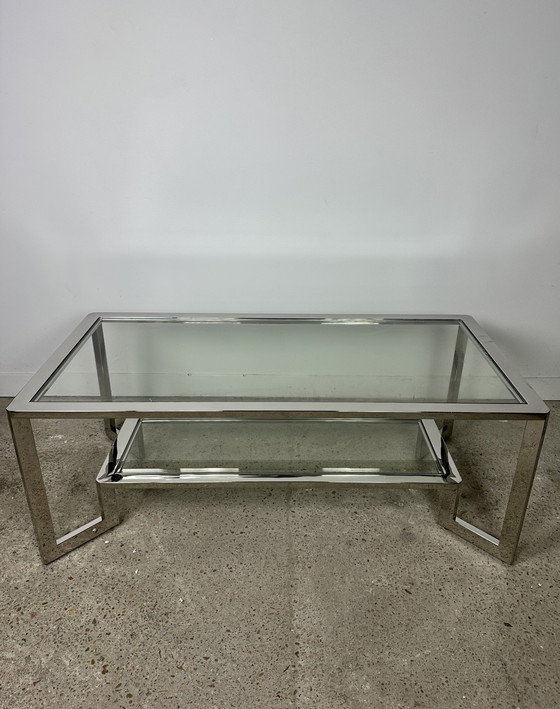 Image 1 of Rectangular Chromed Coffee Table 70'S Vintage Style