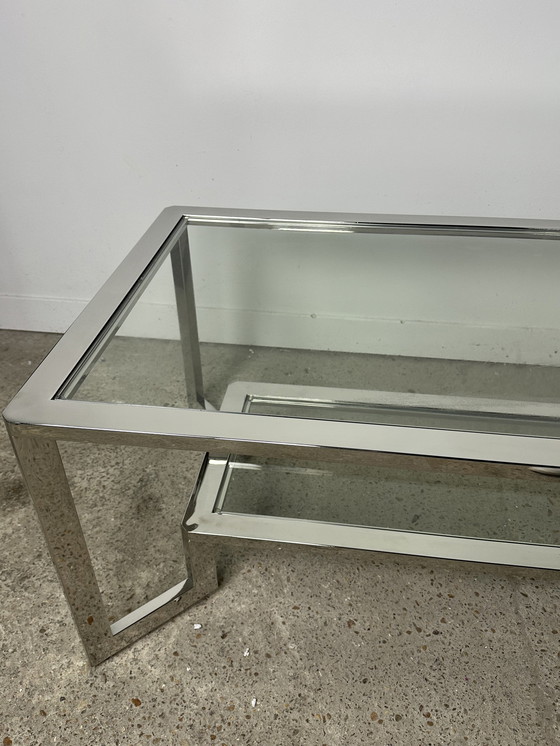 Image 1 of Rectangular Chromed Coffee Table 70'S Vintage Style