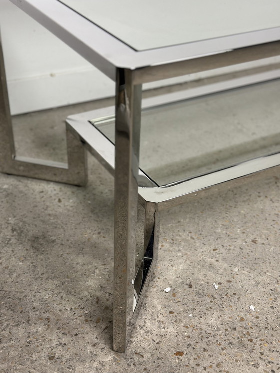 Image 1 of Rectangular Chromed Coffee Table 70'S Vintage Style