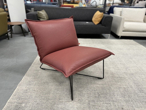 Jess Design armchair Red Toledo leather