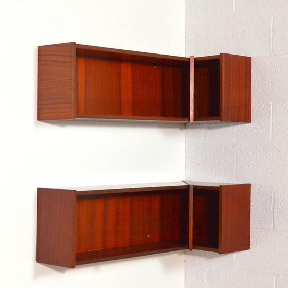 Image 1 of Vintage solid wood corner shelf, 1950