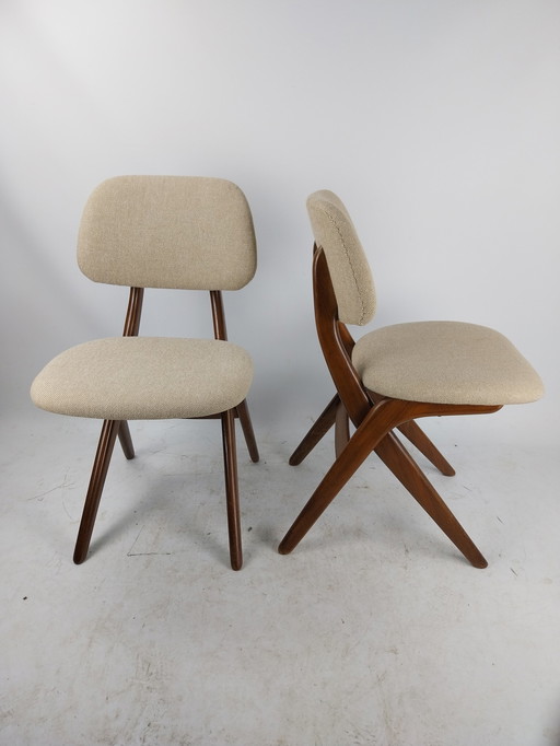 2 x chaise à ciseaux Louis van Teeffelen 1960