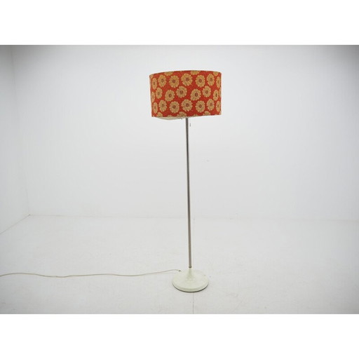 Vintage shadelamp floor lamp in flowered fabric, 1970