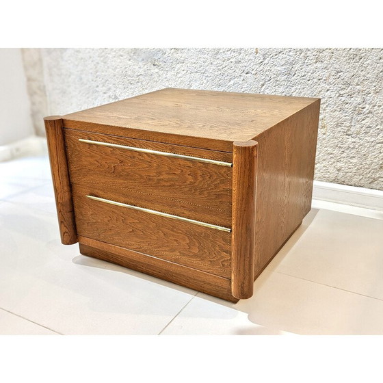 Image 1 of Vintage walnut and brass chest of drawers by André Sornay, 1950s