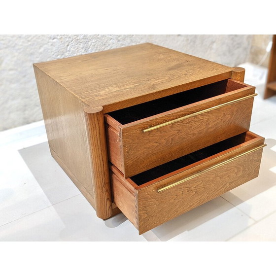 Image 1 of Vintage walnut and brass chest of drawers by André Sornay, 1950s