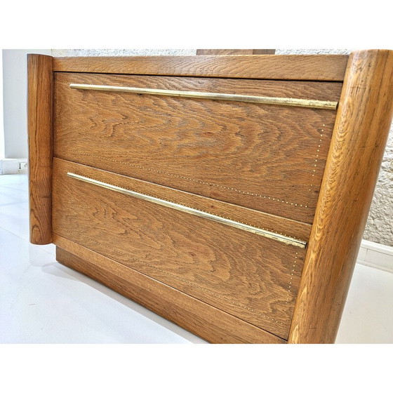 Image 1 of Vintage walnut and brass chest of drawers by André Sornay, 1950s