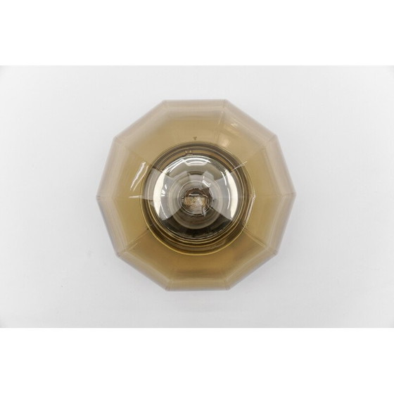 Image 1 of Lampada da soffitto vintage ottagonale in vetro fumé, Germania 1960
