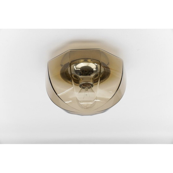 Image 1 of Lampada da soffitto vintage ottagonale in vetro fumé, Germania 1960