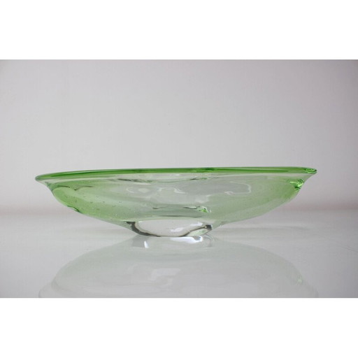 Vintage art glass bowl by Zelezno Borske Sklo, Czechoslovakia 1960