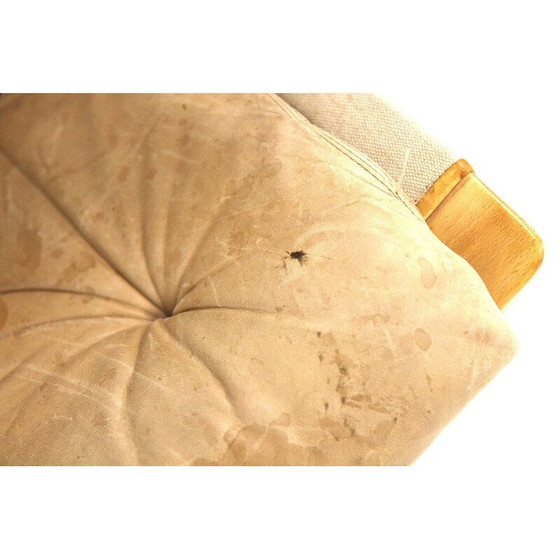 Image 1 of Vintage armchair "Pernilla" in cognac leather and oakwood by Bruno Mathsson for Karl Mathsson, Sweden 1960s