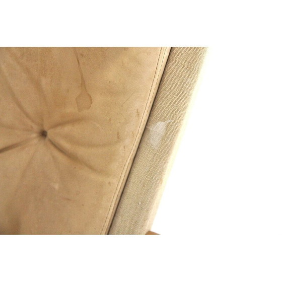 Image 1 of Vintage armchair "Pernilla" in cognac leather and oakwood by Bruno Mathsson for Karl Mathsson, Sweden 1960s