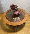 Mid Century Retro Vintage Round Coffee Table By Schreiber 1960