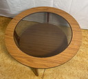 Mid Century Retro Vintage Round Coffee Table By Schreiber 1960