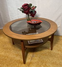 Mid Century Retro Vintage Round Coffee Table By Schreiber 1960