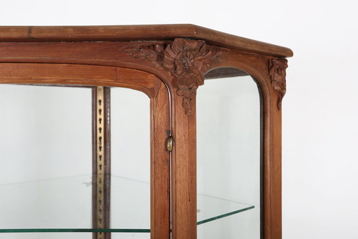 Antique French Counter Display Case In Oak, 1890S