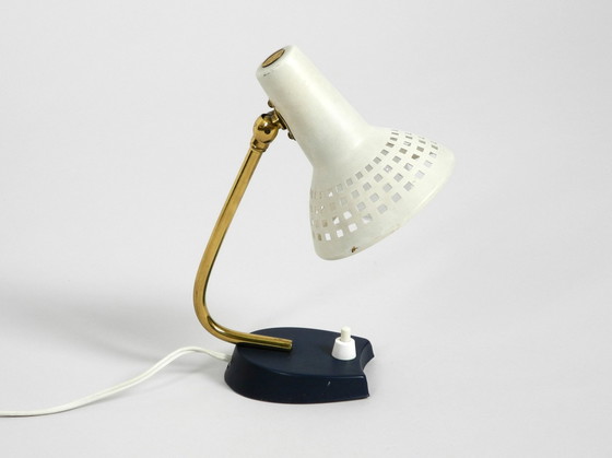 Image 1 of Very Nice Mid Century Modern Metal Bedside Lamp With Adjustable Shade