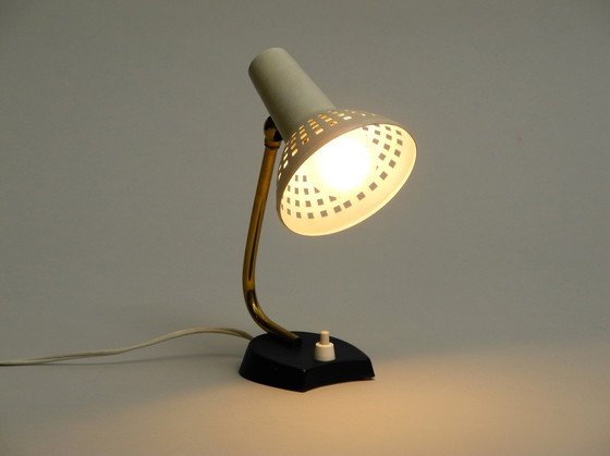 Image 1 of Very Nice Mid Century Modern Metal Bedside Lamp With Adjustable Shade