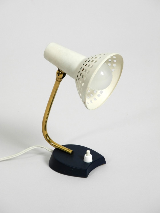 Image 1 of Very Nice Mid Century Modern Metal Bedside Lamp With Adjustable Shade