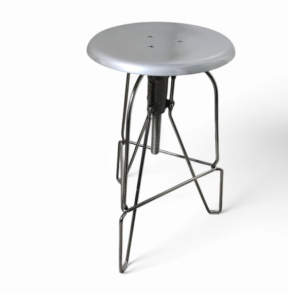 Image 1 of "Model Six" Aluminium Stool By Jeff Covey For Herman Miller (60 X 35Cm