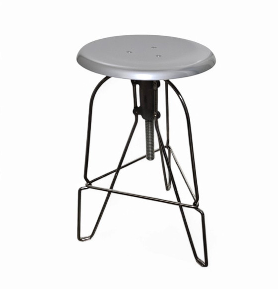 Image 1 of "Model Six" Aluminium Stool By Jeff Covey For Herman Miller (60 X 35Cm