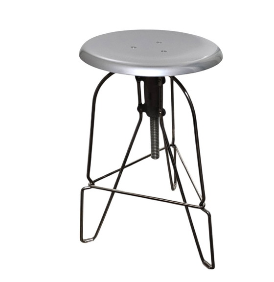 Image 1 of "Model Six" Aluminium Stool By Jeff Covey For Herman Miller (60 X 35Cm