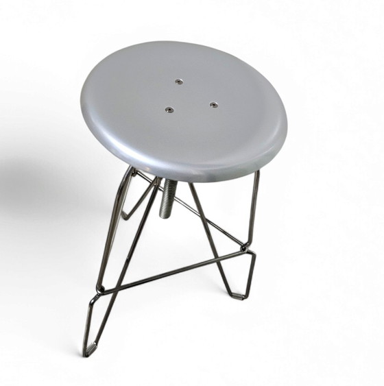 Image 1 of "Model Six" Aluminium Stool By Jeff Covey For Herman Miller (60 X 35Cm