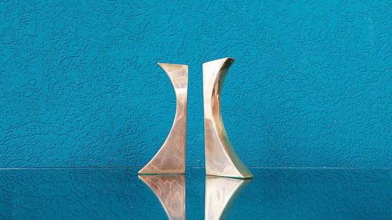 Image 1 of 2X Brass Candle Holder 1970'S. 