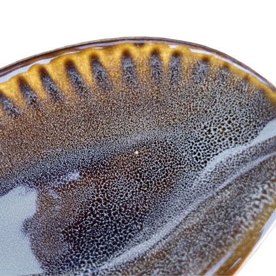 Image 1 of Vintage porcelain enameled leaf-shaped ashtray by A. Sadulski for Mirostowickie Zakłady Ceramiczne, 1970