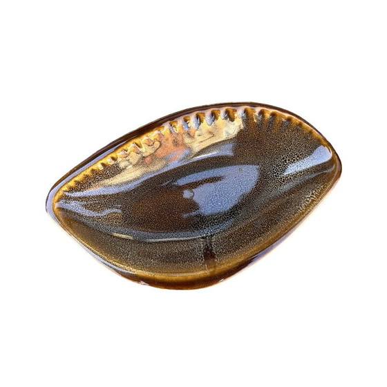 Image 1 of Vintage porcelain enameled leaf-shaped ashtray by A. Sadulski for Mirostowickie Zakłady Ceramiczne, 1970