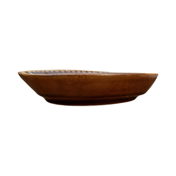 Image 1 of Vintage porcelain enameled leaf-shaped ashtray by A. Sadulski for Mirostowickie Zakłady Ceramiczne, 1970